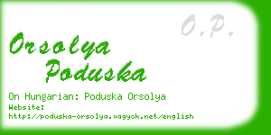 orsolya poduska business card